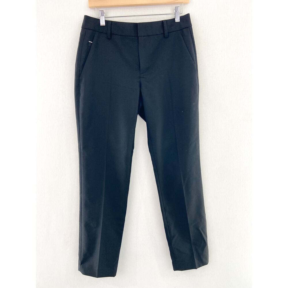 7 for all Mankind Women's Italian Wool Black Trouser Pants size 6 FLAWED